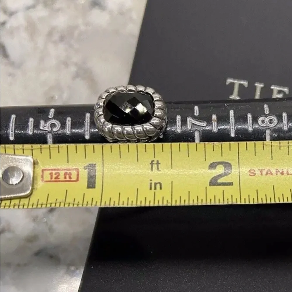 Tiffany Kay Studio Sterling Silver Herringbone Black Onyx Ring - Size 6